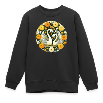 Cygnes soucieux - Sweat Premium enfant bio - noir - Devant - AI Model Kid Female (0cm)
