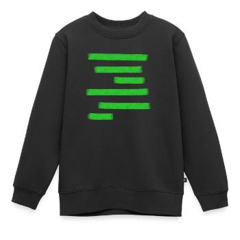 Grüne Farbbalken - Kinder Premium Organic Sweatshirt - Schwarz - Vorne - AI Model Kid Female (0cm)