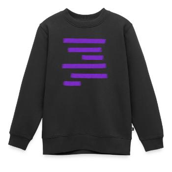 Lila Farbbalken - Kinder Premium Organic Sweatshirt - Schwarz - Vorne - AI Model Kid Female (0cm)