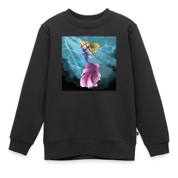 Meerjungfrau - Kinder Premium Organic Sweatshirt - Schwarz - Vorne - AI Model Kid Female (0cm)
