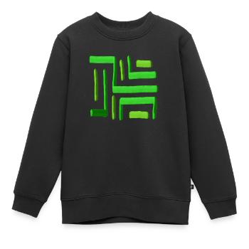 Labyrinthe peinture verte - Sweat Premium enfant bio - noir - Devant - AI Model Kid Female (0cm)