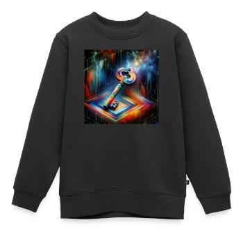 Schlüssel - Kinder Premium Organic Sweatshirt - Schwarz - Vorne - AI Model Kid Female (0cm)