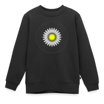 Gänseblümchen - Dunkel - Kinder Premium Organic Sweatshirt - Schwarz - Vorne - AI Model Kid Female (0cm)