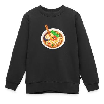 Bol de nouilles et soupe ramen - Sweat Premium enfant bio - noir - Devant - AI Model Kid Female (0cm)