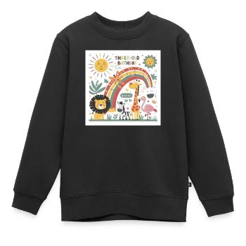 Kindergeburstag mit Tieren - Kinder Premium Organic Sweatshirt - Schwarz - Vorne - AI Model Kid Female (0cm)