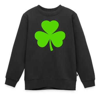 st patricks day kleeblatt - Kinder Premium Organic Sweatshirt - Schwarz - Vorne - AI Model Kid Female (0cm)