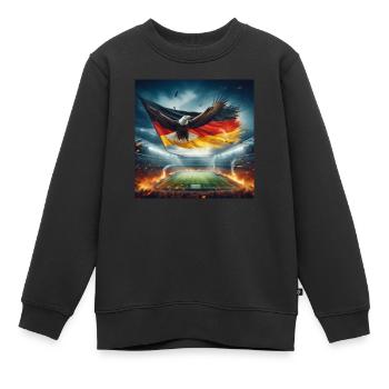 Aigle allemand dans le stade de football - Sweat Premium enfant bio - noir - Devant - AI Model Kid Female (0cm)