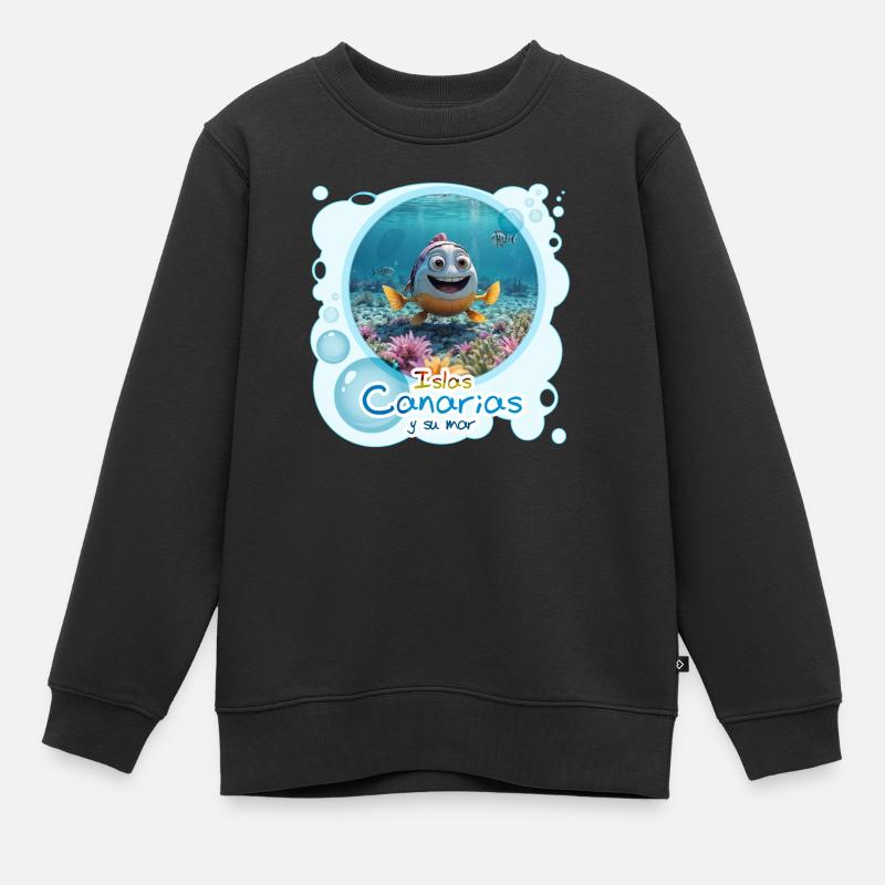 Fisch - Kinder Premium Organic Sweatshirt - Schwarz