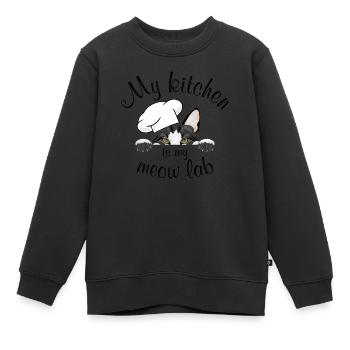 Meine Küche ist mein Miau-Labor - Kinder Premium Organic Sweatshirt - Schwarz - Vorne - AI Model Kid Female (0cm)