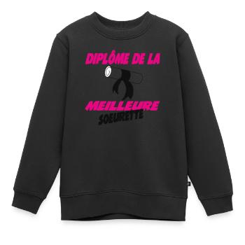 Diplom der besten SCHWESTER - Kinder Premium Organic Sweatshirt - Schwarz - Vorne - AI Model Kid Female (0cm)