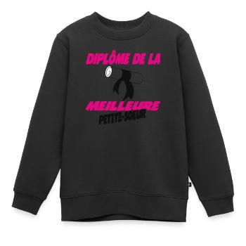 Diplom der besten KLEINEN SCHWESTER - Kinder Premium Organic Sweatshirt - Schwarz - Vorne - AI Model Kid Female (0cm)