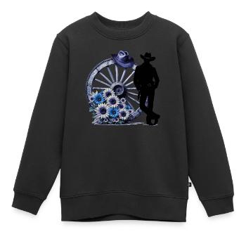 Cowboy Drôle Chapeau Cowboy Wild Western Rodeo Texas - Sweat Premium enfant bio - noir - Devant - AI Model Kid Female (0cm)