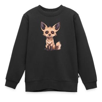 Niedlicher Fuchs Mit Großen Augen - Kinder Premium Organic Sweatshirt - Schwarz - Vorne - AI Model Kid Female (0cm)