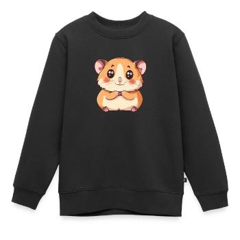 Hamster mignon avec de grands yeux - Sweat Premium enfant bio - noir - Devant - AI Model Kid Female (0cm)
