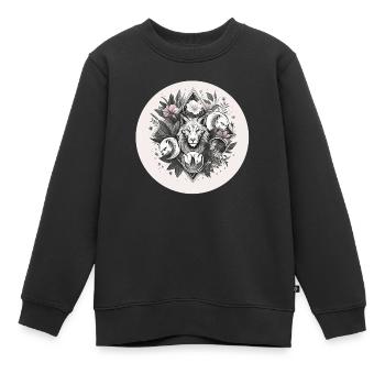 Animal de crête de lion - Sweat Premium enfant bio - noir - Devant - AI Model Kid Female (0cm)
