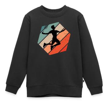 Badminton Damen Federball Herren Badmintonspieler - Kinder Premium Organic Sweatshirt - Schwarz - Vorne - AI Model Kid Female (0cm)