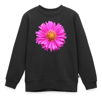 fleur rose fleur rose aster d’été - Sweat Premium enfant bio - noir - Devant - AI Model Kid Female (0cm)