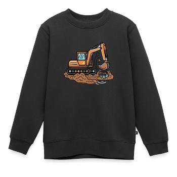 Kinder Bagger Baustelle - Kinder Premium Organic Sweatshirt - Schwarz - Vorne - AI Model Kid Female (0cm)