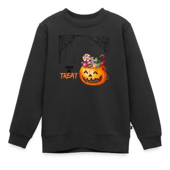 Halloween trick or treat - Kinder Premium Organic Sweatshirt - Schwarz - Vorne - AI Model Kid Female (0cm)