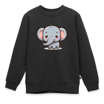 Cute elephant - Kids Premium Organic Sweatshirt - black - Front - AI Model Kid Female (0cm)