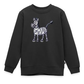 Lustiges Zebra Mit Einem Breiten Grinsen - Kinder Premium Organic Sweatshirt - Schwarz - Vorne - AI Model Kid Female (0cm)