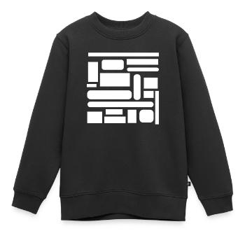 Weiße Geometrie - Kinder Premium Organic Sweatshirt - Schwarz - Vorne - AI Model Kid Female (0cm)