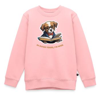 Hunde-Weisheit - Kinder Premium Organic Sweatshirt - Rosa - Vorne - AI Model Kid Female (0cm)