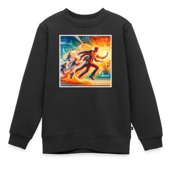 hohe Energie - Kinder Premium Organic Sweatshirt - Schwarz - Vorne - AI Model Kid Female (0cm)