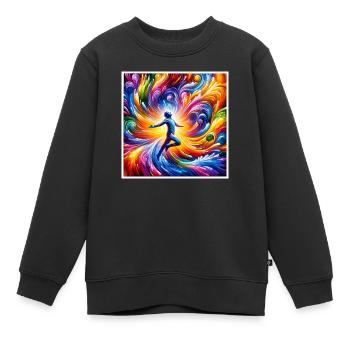 High frequency - Kids Premium Organic Sweatshirt - black - Front - AI Model Kid Female (0cm)
