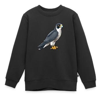 Stolzer Wanderfalke In Pose - Kinder Premium Organic Sweatshirt - Schwarz - Vorne - AI Model Kid Female (0cm)