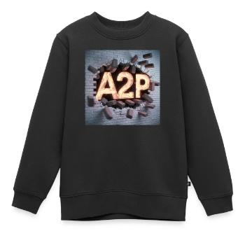 Ajouter 2 Positivité - Sweat Premium enfant bio - noir - Devant - AI Model Kid Female (0cm)