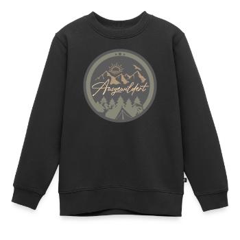 Ausgewildert Logo Olivgrün PNG - Kinder Premium Organic Sweatshirt - Schwarz - Vorne - AI Model Kid Female (0cm)