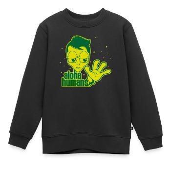 Alien Extraterrestrial Ausserirdische Aloha Humans - Kinder Premium Organic Sweatshirt - Schwarz - Vorne - AI Model Kid Female (0cm)