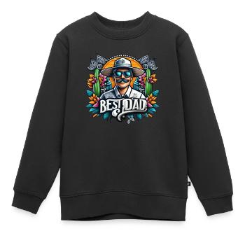 Meilleur papa - Sweat Premium enfant bio - noir - Devant - AI Model Kid Female (0cm)