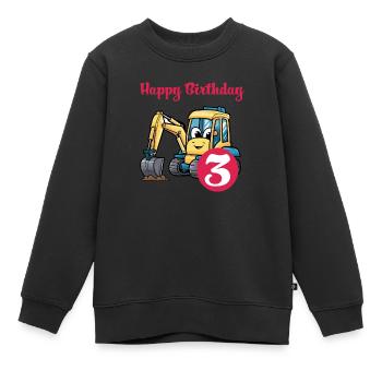 Enfants Anniversaire Garçons 3 ans - Sweat Premium enfant bio - noir - Devant - AI Model Kid Female (0cm)
