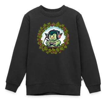 Videospiel-Goblin - Kinder Premium Organic Sweatshirt - Schwarz - Vorne - AI Model Kid Female (0cm)