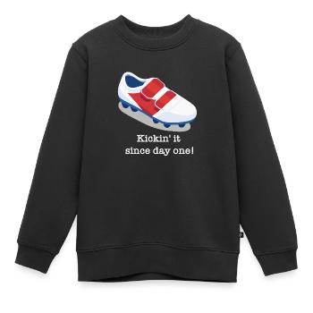 Fußball Fußballschuh lustiger Spruch - Kinder Premium Organic Sweatshirt - Schwarz - Vorne - AI Model Kid Female (0cm)