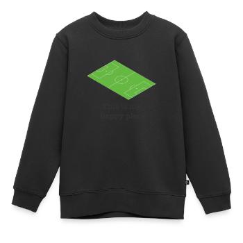 Fußball Platz grün lustiger Spruch - Kinder Premium Organic Sweatshirt - Schwarz - Vorne - AI Model Kid Female (0cm)