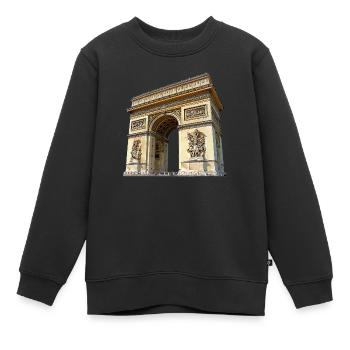 Der Triumphbogen, Wahrzeichen der Metropole - Kinder Premium Organic Sweatshirt - Schwarz - Vorne - AI Model Kid Female (0cm)