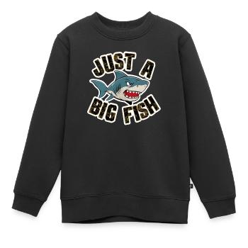 Hai - Humor - Nur ein großer Fisch - Kinder Premium Organic Sweatshirt - Schwarz - Vorne - AI Model Kid Female (0cm)