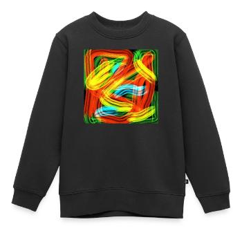 Farbe Streifen - Kinder Premium Organic Sweatshirt - Schwarz - Vorne - AI Model Kid Female (0cm)