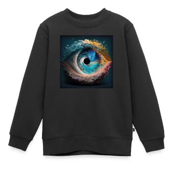 Der Blick der Erde - Kinder Premium Organic Sweatshirt - Schwarz - Vorne - AI Model Kid Female (0cm)