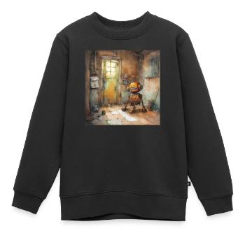 Alter rostiger verlassener Roboter 2 - Kinder Premium Organic Sweatshirt - Schwarz - Vorne - AI Model Kid Female (0cm)
