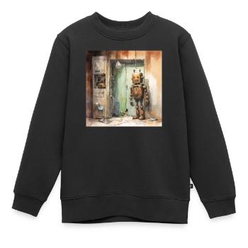 Alter rostiger verlassener Roboter 3 - Kinder Premium Organic Sweatshirt - Schwarz - Vorne - AI Model Kid Female (0cm)