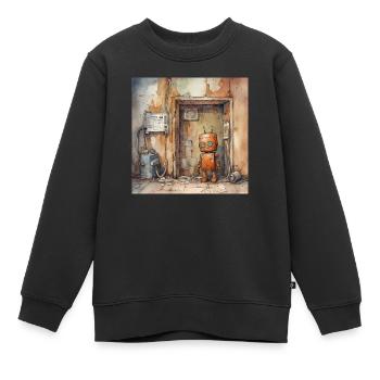Alte rostige verlassene Roboter - Kinder Premium Organic Sweatshirt - Schwarz - Vorne - AI Model Kid Female (0cm)