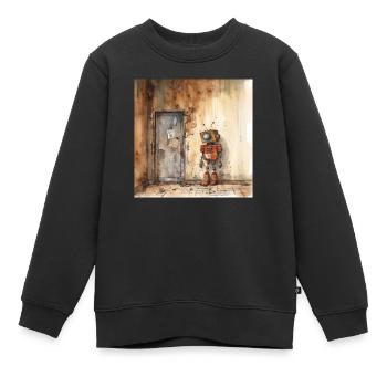 Alter rostiger verlassener Roboter 4 - Kinder Premium Organic Sweatshirt - Schwarz - Vorne - AI Model Kid Female (0cm)