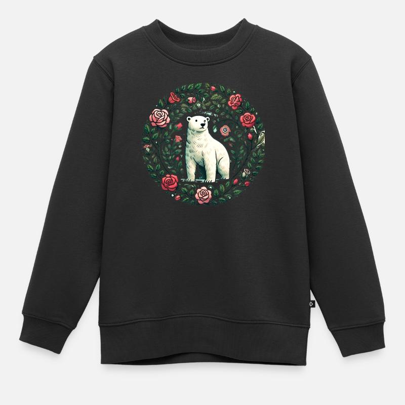 Polar Bear - Kids Premium Organic Sweatshirt - black