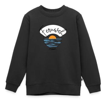 Expérience Wanderlust - Avion - Voyage - Plage - Sweat Premium enfant bio - noir - Devant - AI Model Kid Female (0cm)