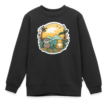 Ours mignons - Sweat Premium enfant bio - noir - Devant - AI Model Kid Female (0cm)
