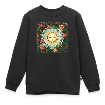 Rosen-Sonnenschein - Kinder Premium Organic Sweatshirt - Schwarz - Vorne - AI Model Kid Female (0cm)